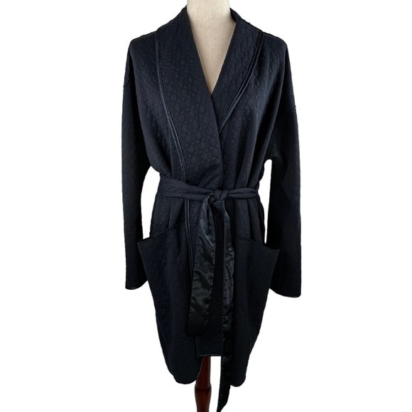 Midnight by Carole Hochman Midnight Blue Quilted Robe Size Large - Picture 1 of 10
